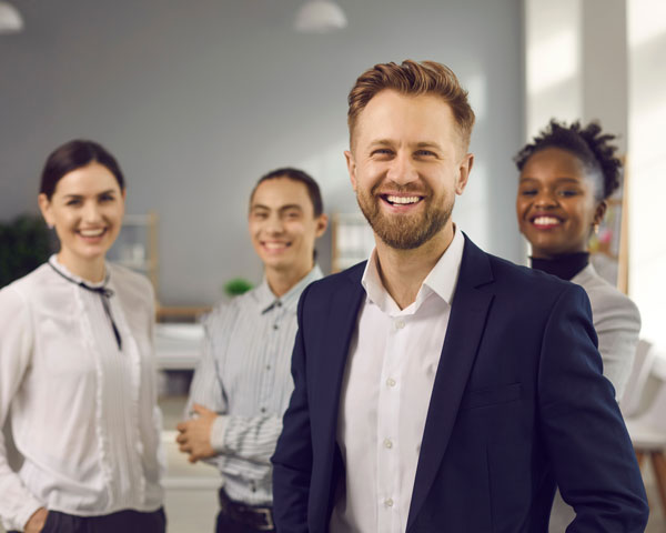 Manager with employees